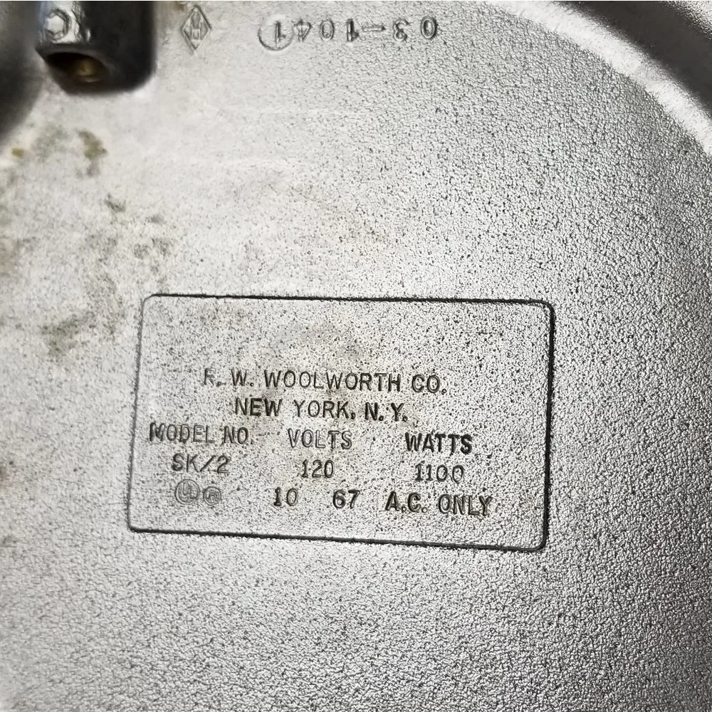Woolworth co electric skillet model sk/2 1100 watt